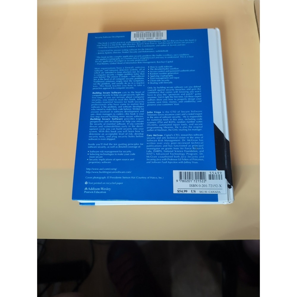 Addison-Wesley Professional Computing Ser.: Building Secure Software : How to... - Picture 2 of 11
